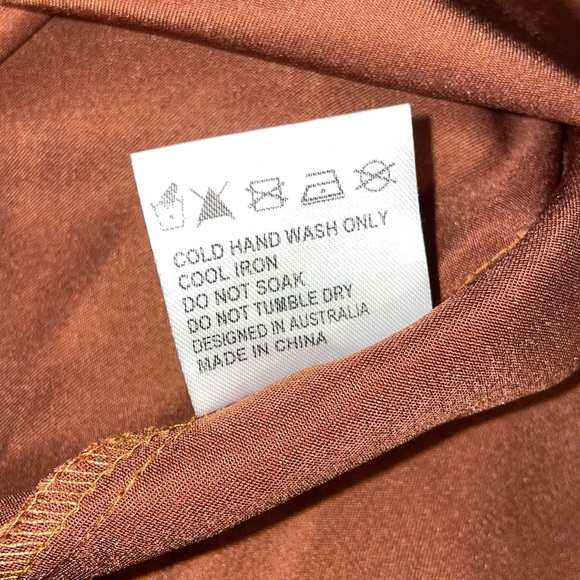 Hello Molly Run To The Top Satin Strapless Maxi Dress in BROWN SZ US 2 - Picture 6 of 6